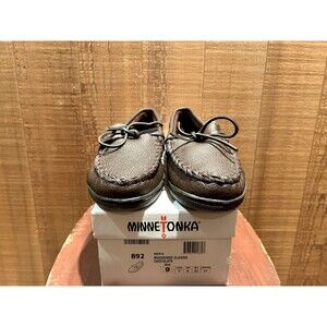 Minnetonka 892 Men's Slipper Moosehide Clasic Size 9 Chocolate Leather